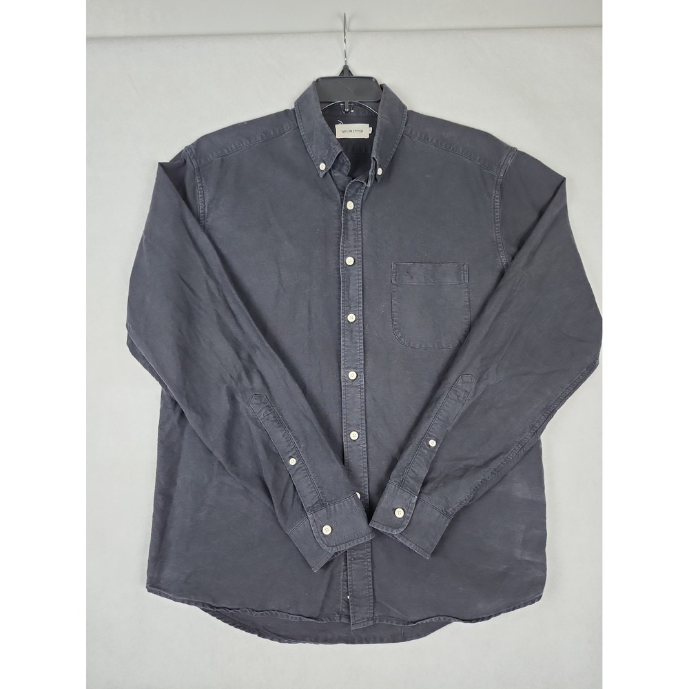 Taylor Stitch Button-up Shirt Men 44 Black Long Sleeve 100% Organic Cotton